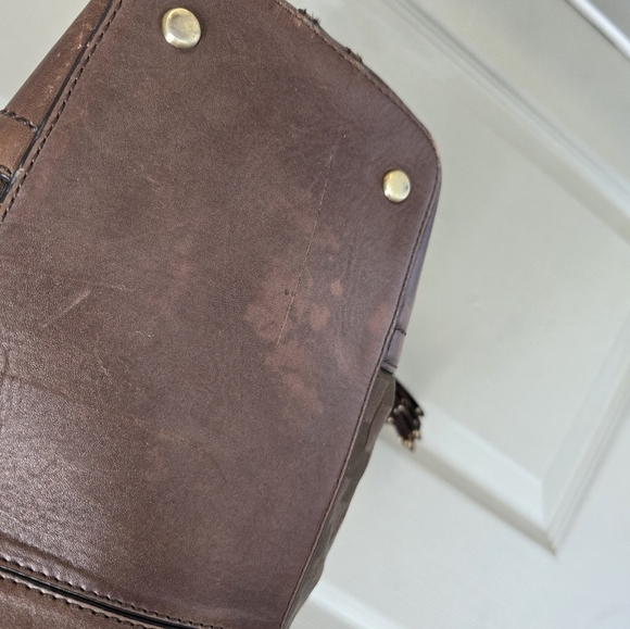 Cole Haan Leather Shoulder Handbag Satchel Women Brown Large - Picture 8 of 16